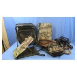Folding Stool, camo bags, padded seat