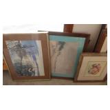 3 Framed Artwork 31x25",31.5x25.5"&23.5x21.5"