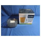 4 pc Oversized Pint Glass Set-NIB,Square Dessert