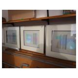 3 Framed Textured Artwork,all 18.75x18.5",all