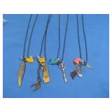 4 Designer Necklaces w/Glass Hearts