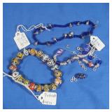 Bead Bracelets-Murano,Lapis(1 needs repair)