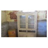Vintage Wood China Cabinet 38x66x15"D