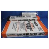 "Uhaul" Wrapping Paper&Roll of Plastic 12"W