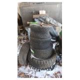 2 Tires Size LT225/75 R16&3 Asst Sized Lawn