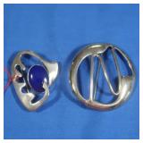 2 Sterling Pins, 1 w/Lapis 21gr tw