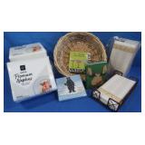 NIP Napkins,Wicker Basket