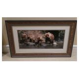 Framed Photo of Grizzly Bears,Signed by