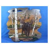 Moose in Birch Forest Wooden Artwork 23x23"-One
