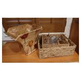 Hand Carved Wooden Giraffe Bookends,Wicker