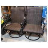 6 Woven Wicker Swivel Patio Chairs
