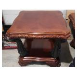 Lg Wood End Table 30x30x27"H w/Bottom Shelf