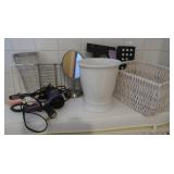 Bathroom Access-Ceramic Trash Can,Wicker