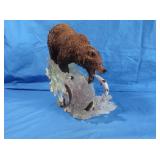 Bear w/Salmon Decor 12"x11"Tall,Simpkins Wildlife
