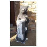 37" Tall Standing Bear Welcome Statue