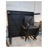 8 Faux Wicker Outdoor ArmChairs&64x64" Table