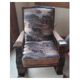 Wood,Leather&Fabric Rocking Chair-Marshfield