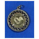 1/10 oz FineGold Doin in 14K Pendant mtg 4.5gr