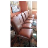 6 Leather Dining Room Chairs-excellent cond