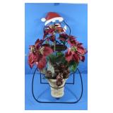 Metal Santa&Floral Dï¿½cor,Approx 30"H