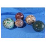 5 Glass Balls-2.75" to 3.5"Dia