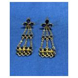 18K Earrings w/Sapphires 1.5gr