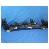 Bear Family on Log 35"Lx10"Tall,Composite