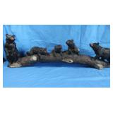 Bear Family on Log 35"Lx10"Tall,Composite