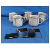 5 Mugs(Denby-England)&Hot Pads