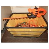 B&D Electric Hedge Trimmer,Ext Cord,Wood Basket