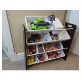 Wooden Shelf w/Bins 34x11x27" incl all Toys