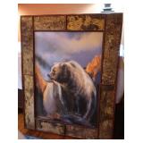 Grizzly Pause Pastel in a Rustic Natural Wood