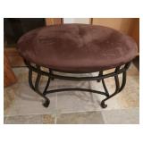 Wrought Iron Vanity Stool w/Upholstered Seat