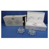 Crystal Lotus Candle Holders w/box