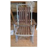 Vintage Aluminum & Cedar Outdoor Rocker