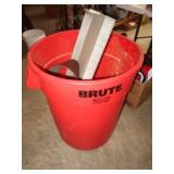 Brute Rubbermaid Can,PVC Fittings, Metal Tray