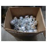 Lg Lot Silver Ornaments