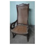 Vintage Wooden Rocking Chair w/Woven Cane