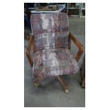 Wooden Swivel Office Chair on Wheels