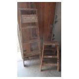 4' Step Ladder, 2-Step Wooden Step Ladder