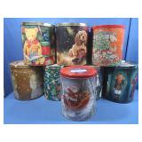 Metal Christmas Popcorn Tubs-Empty