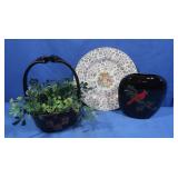 Otagiri Black Vase,Black Ceramic Basket &more