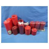 Lg Lot Red Pillar Candles