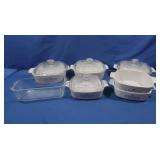 Corningware Blue Strawflower Casseroles,Lids&more