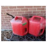 2- 5 gal Plastic Gas Cans (full)
