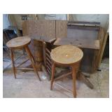 Twin Pedestal Wood Dining Table w/Leaf 60x36, 2