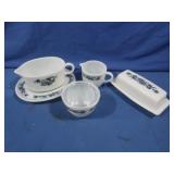 Vintage Pyrex 'Old Town' ButterDish,GravyBoat,