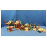 Handpainted Ceramic Nativity Scene Figures