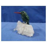Peter Muller Handcarved Hummingbird on Crystal