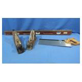 Wooden Level, 2 Vintage Planers Miller